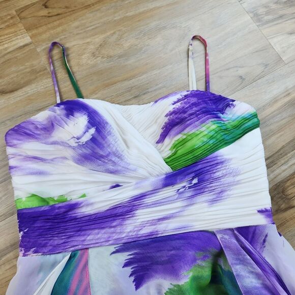 🔸️Dave & Johnny White, Purple, & Blue Floral Sleeveless Dress Size 13/14 - Picture 5 of 15